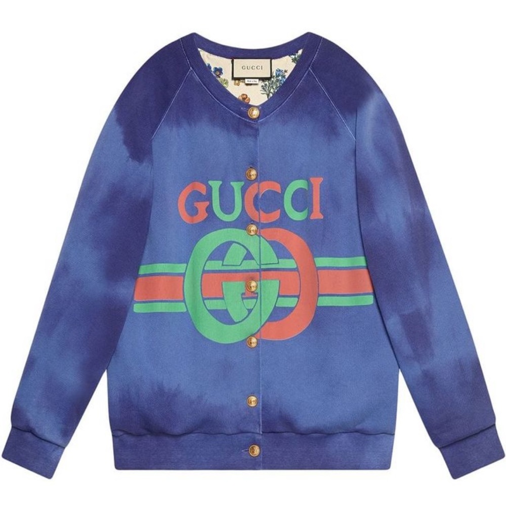 Gucci Runway oversized Button down Tie Dye Sweater.